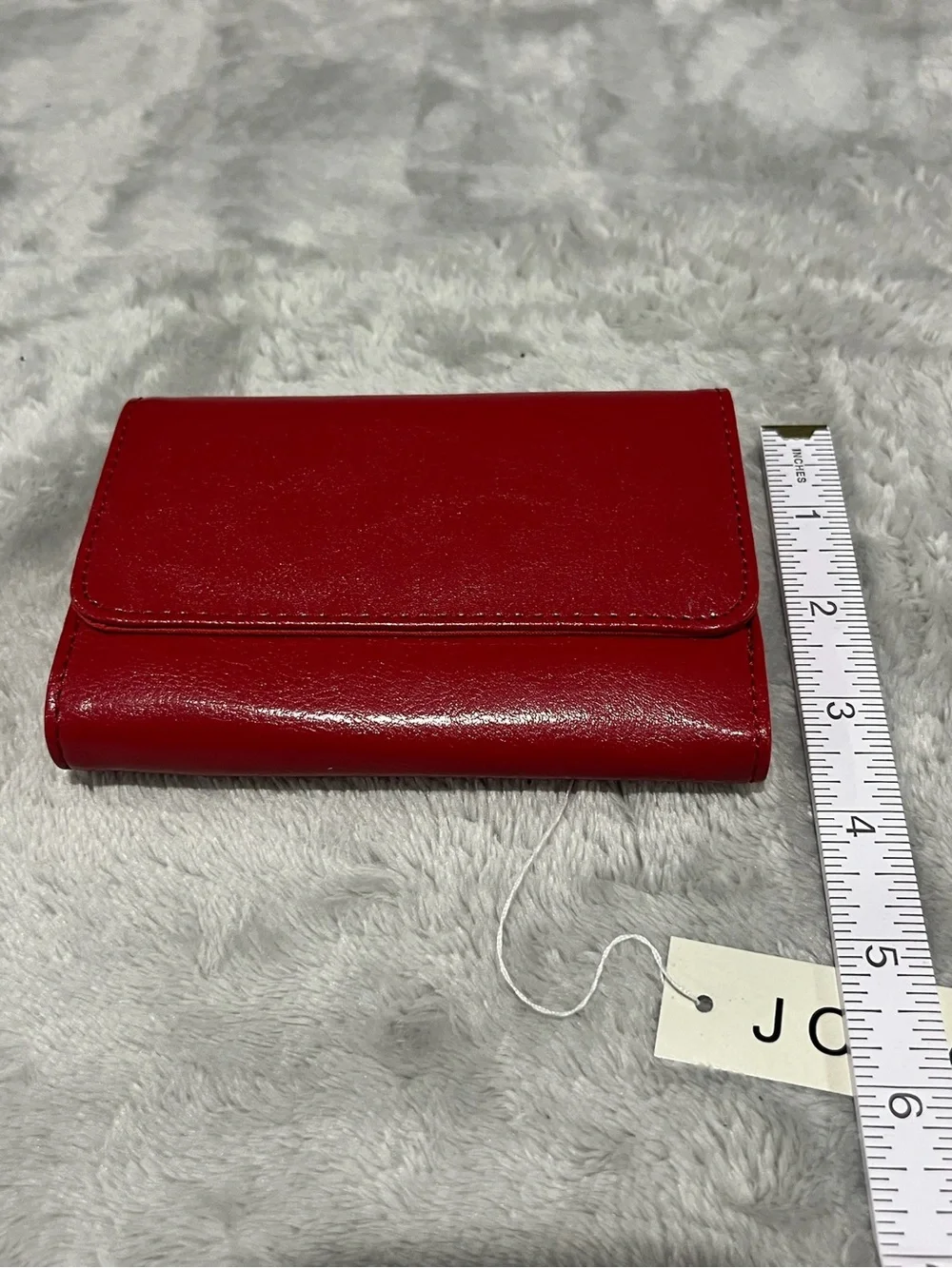 New JC Fashion Red Faux Leather Foldover Wallet – Compact Bifold